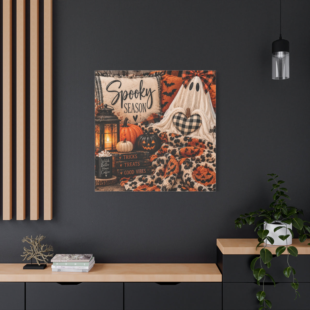 Spooky Season Halloween Canvas Wall Art (Matte Stretched)