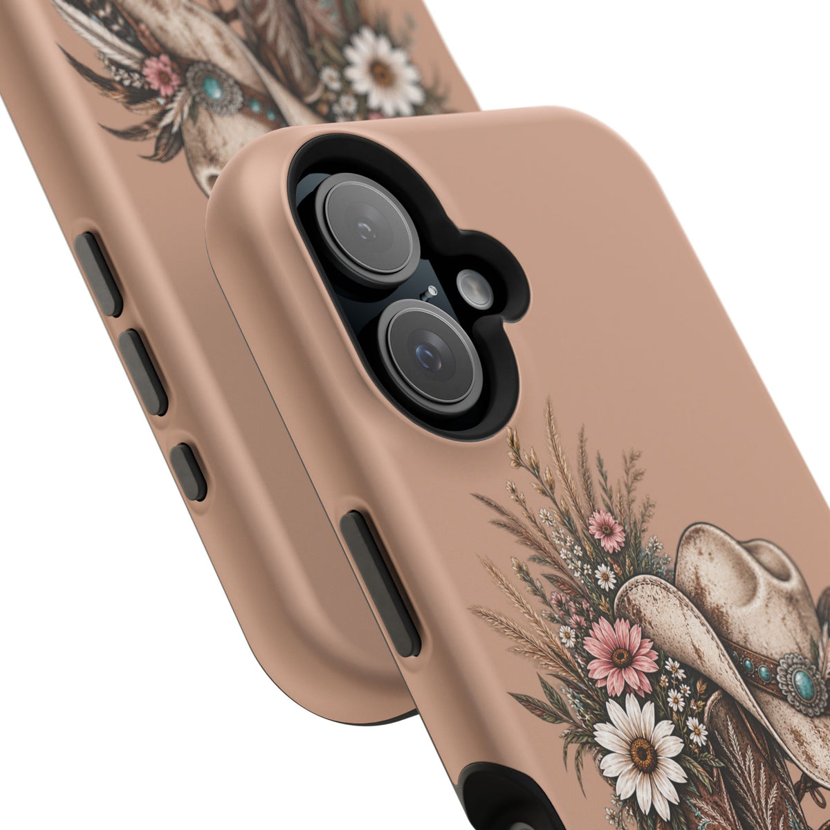 Cowgirl Boots & Hat Phone Case — "Wildflowers & Whiskey" Magnetic Impact-Resistant Case