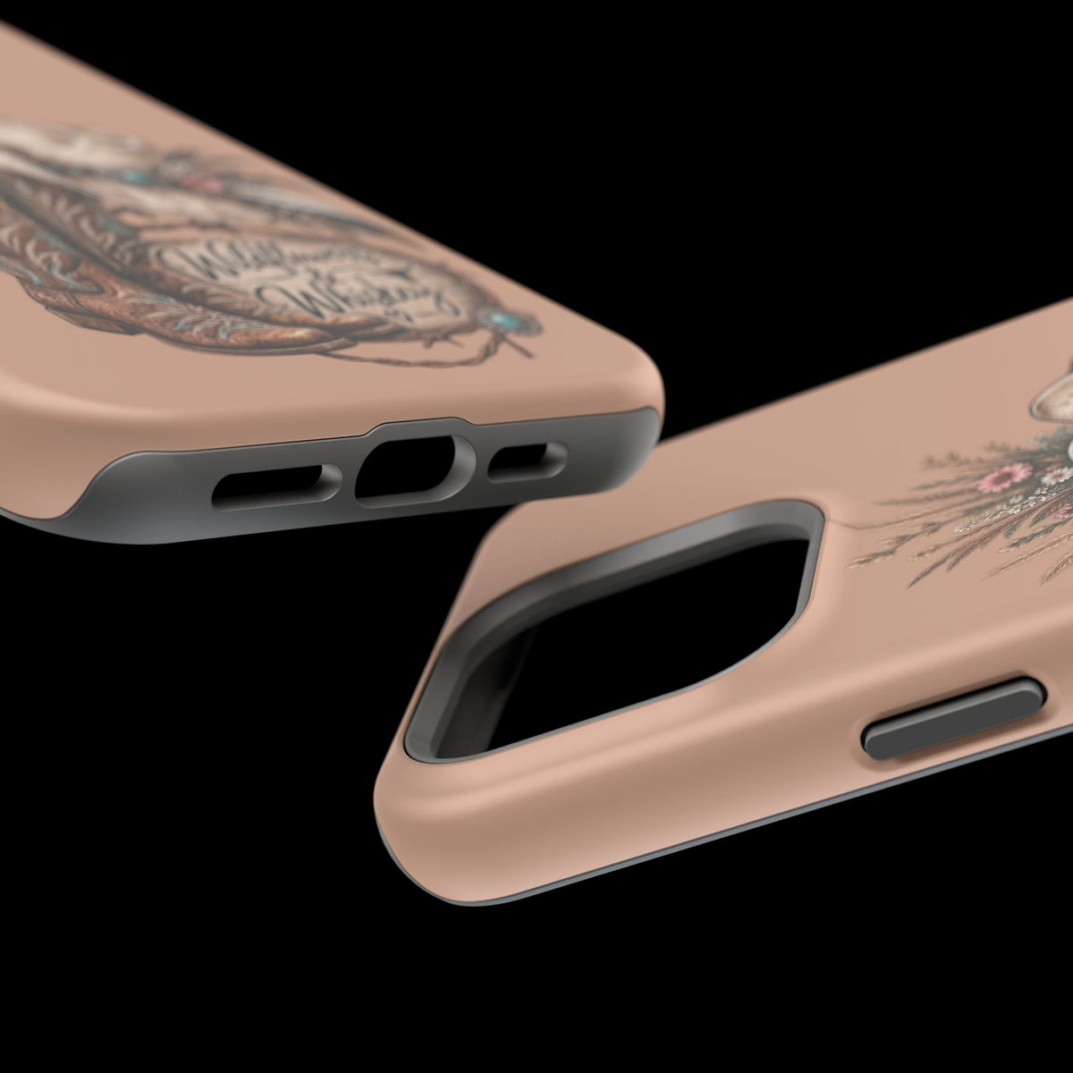 Cowgirl Boots & Hat Phone Case — "Wildflowers & Whiskey" Magnetic Impact-Resistant Case
