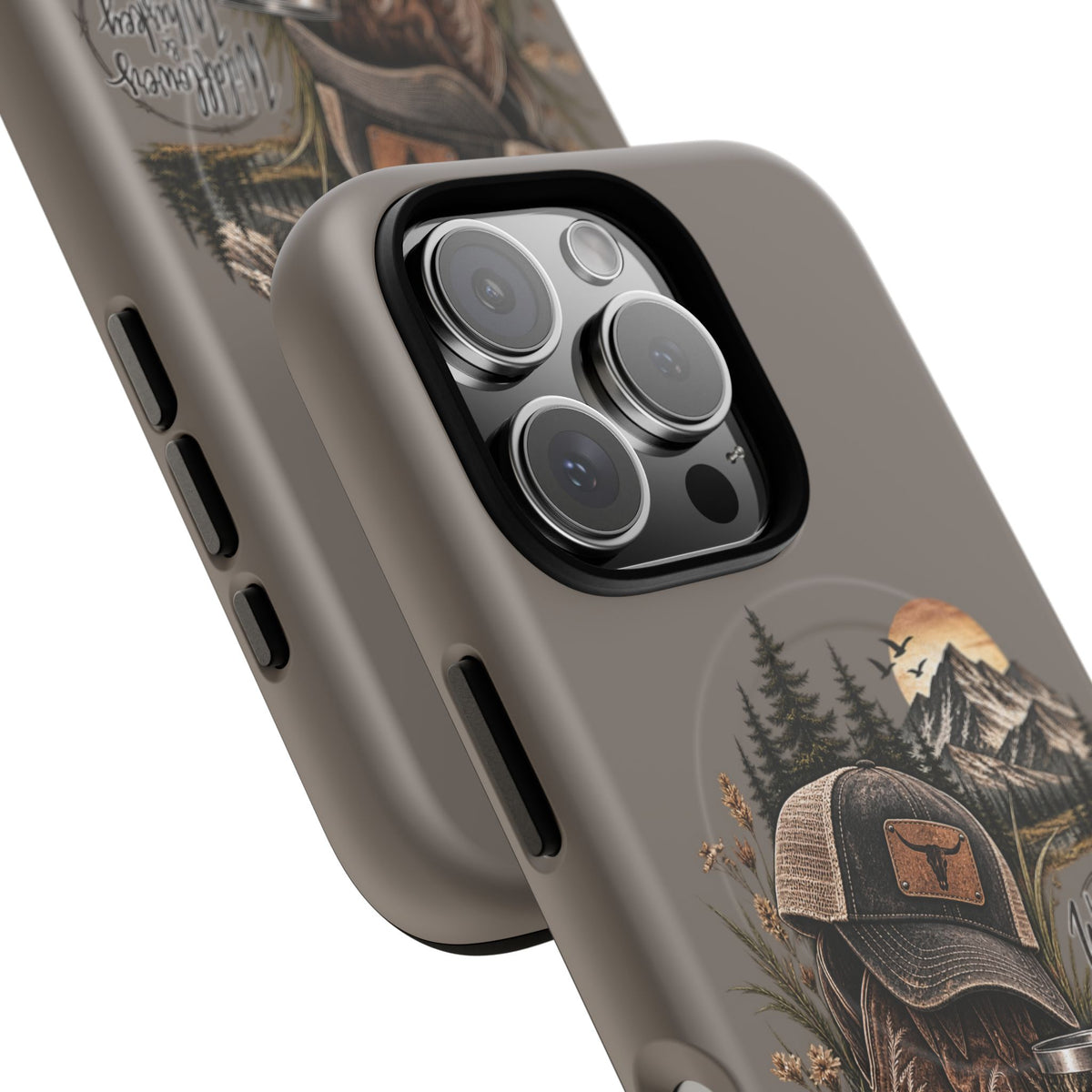 Country Western Phone Case — Boots, Cap & Mountain Graphic Tough Magnetic Case IPhone 18