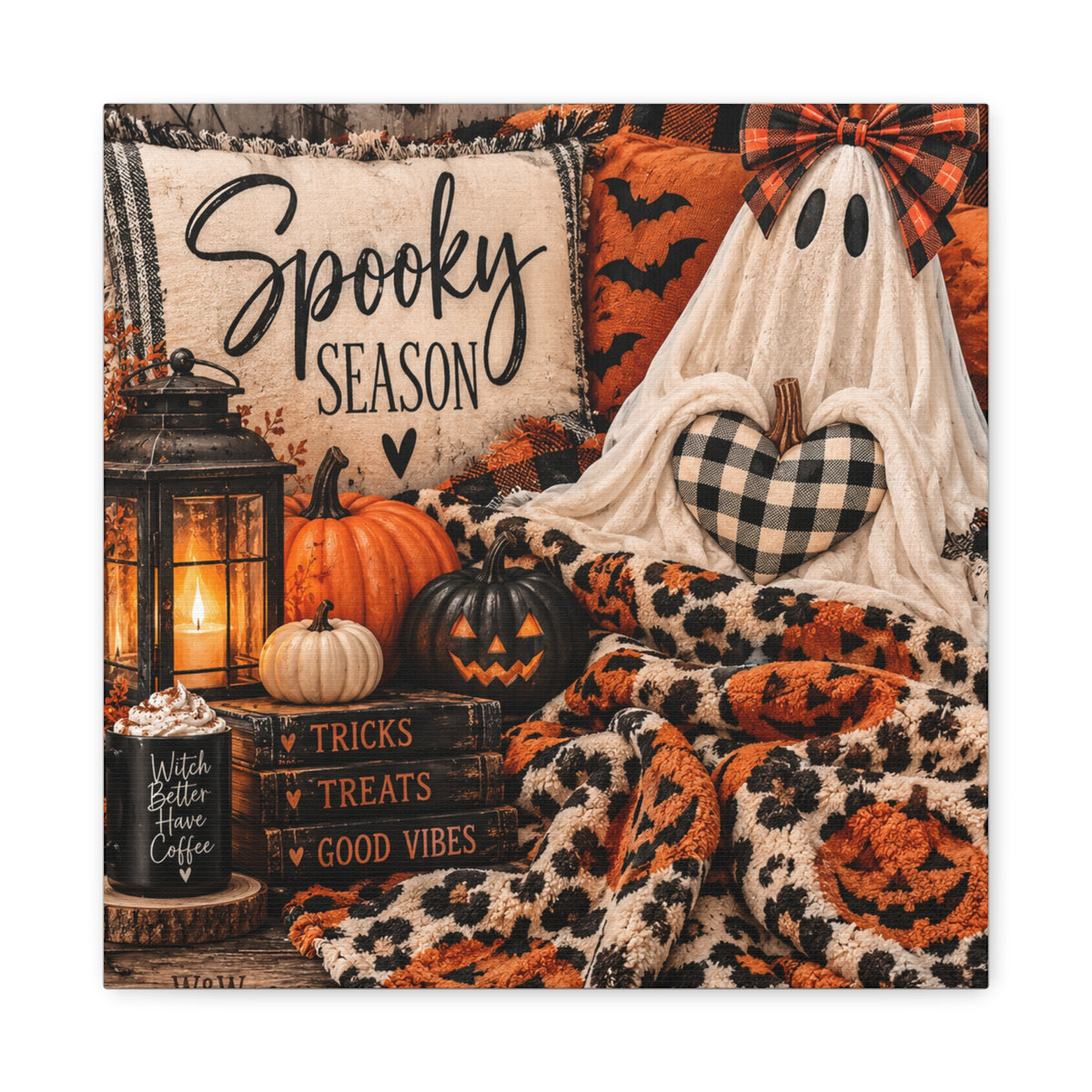Spooky Season Halloween Canvas Wall Art (Matte Stretched)