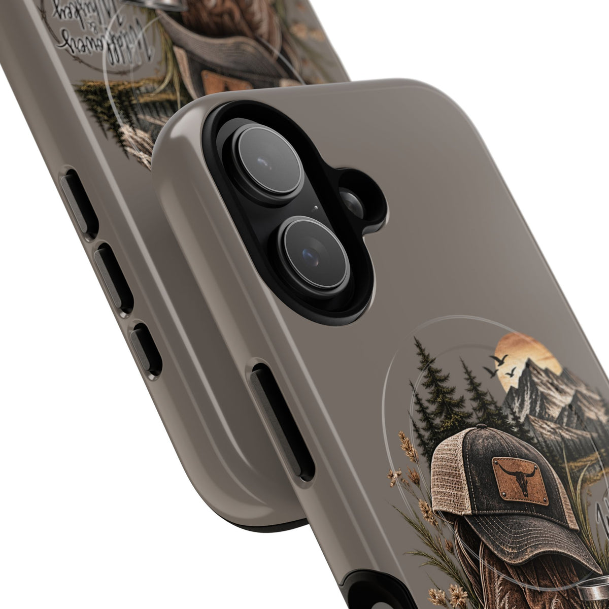 Country Western Phone Case — Boots, Cap & Mountain Graphic Tough Magnetic Case IPhone 18