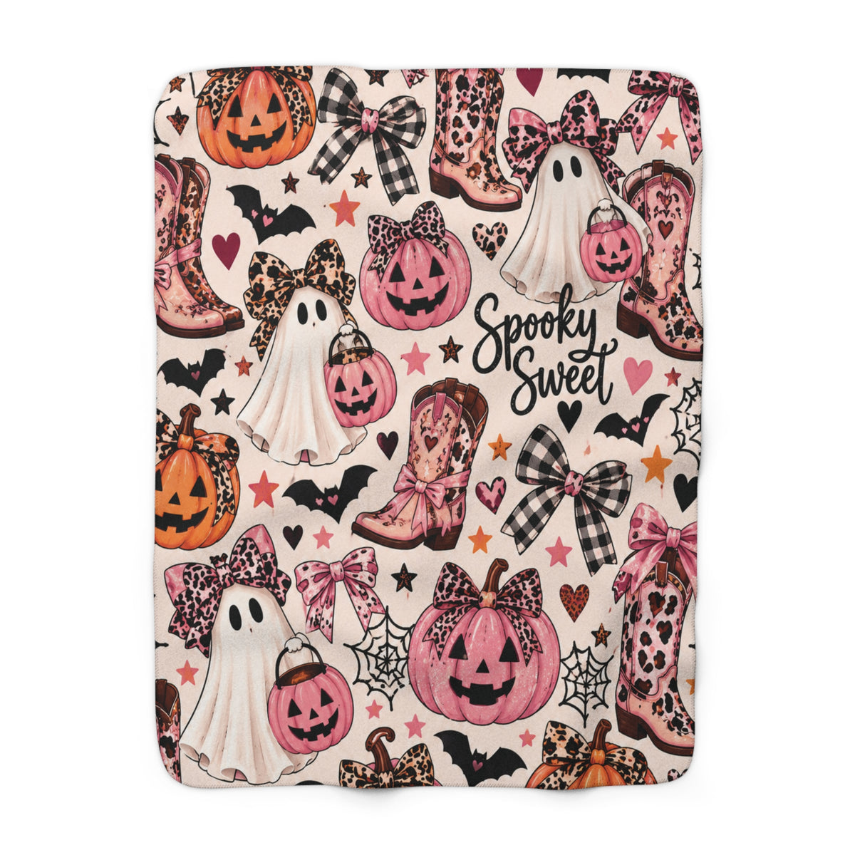 🎃 Spooky Sweet Halloween Sherpa Blanket