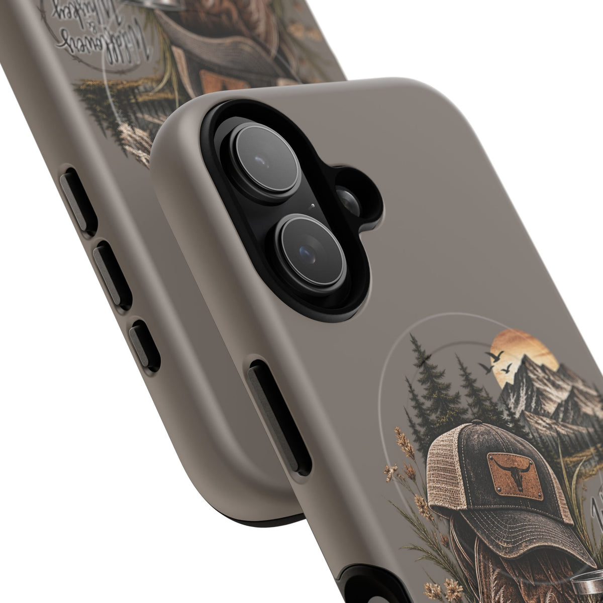 Country Western Phone Case — Boots, Cap & Mountain Graphic Tough Magnetic Case IPhone 18