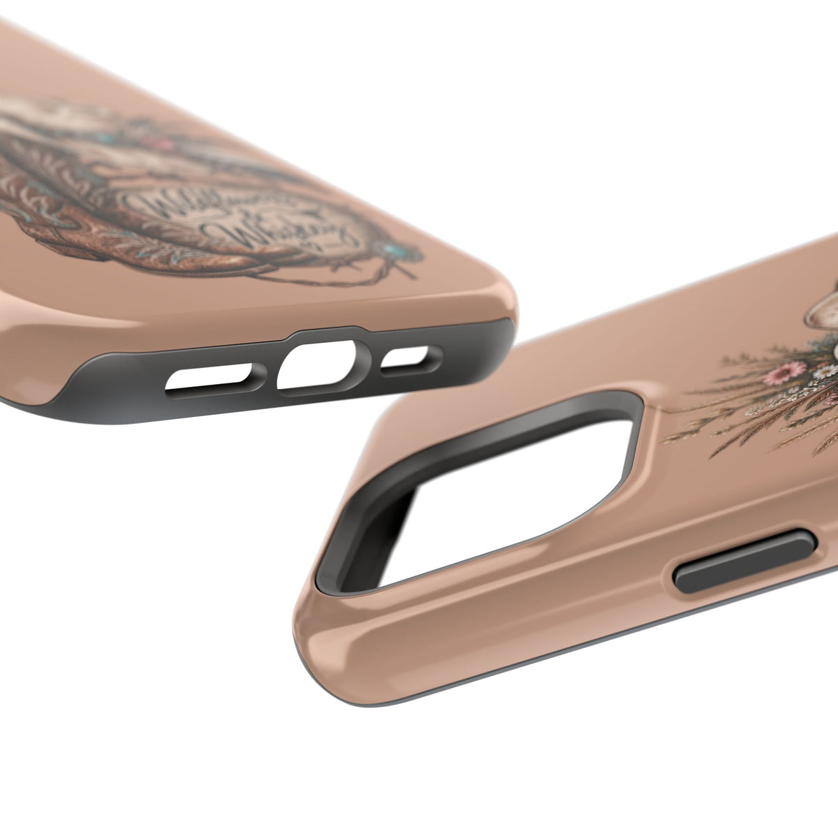 Cowgirl Boots & Hat Phone Case — "Wildflowers & Whiskey" Magnetic Impact-Resistant Case