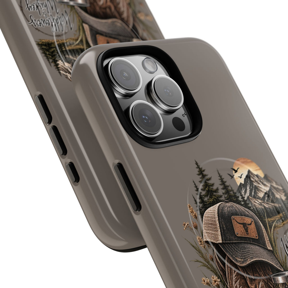 Country Western Phone Case — Boots, Cap & Mountain Graphic Tough Magnetic Case IPhone 18