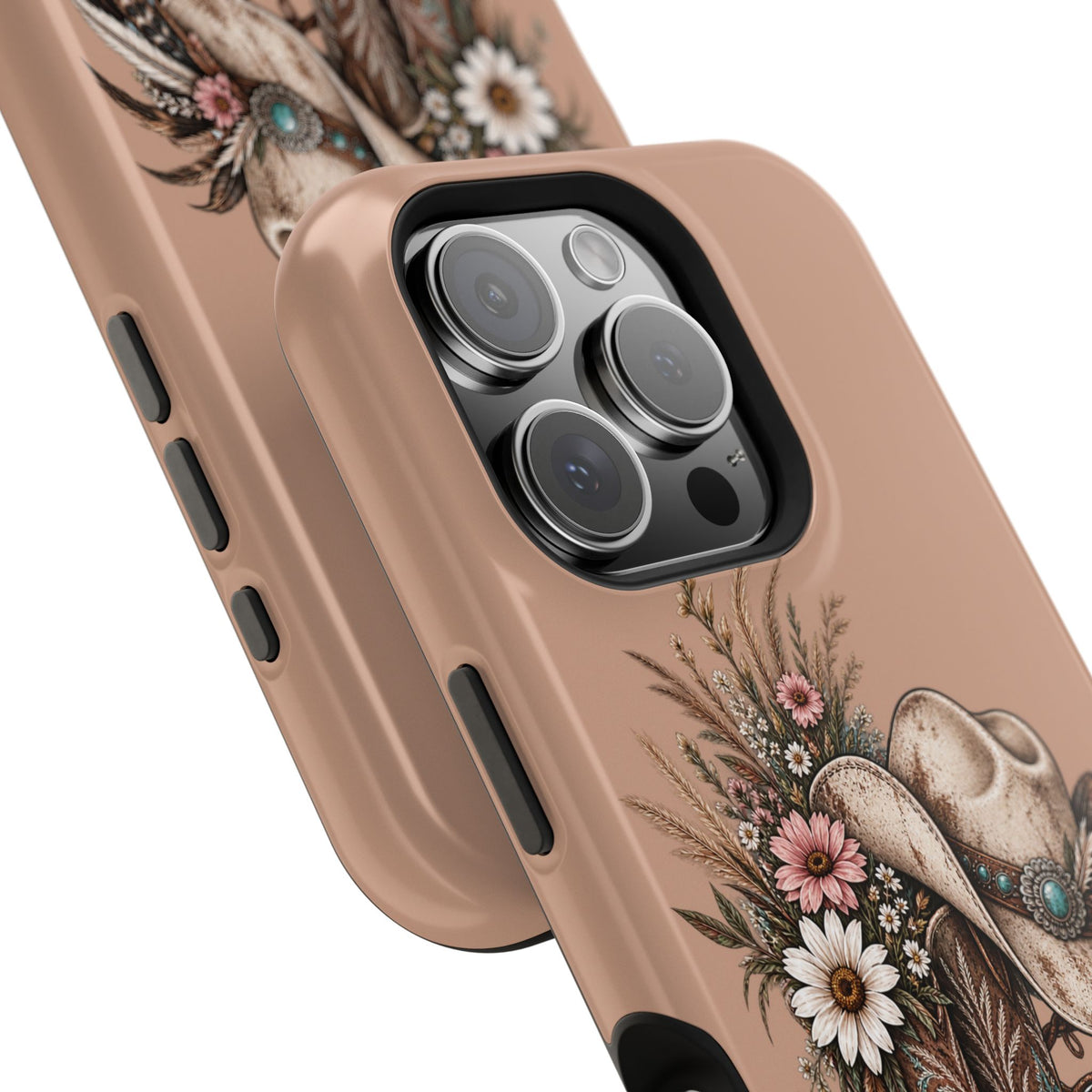 Cowgirl Boots & Hat Phone Case — "Wildflowers & Whiskey" Magnetic Impact-Resistant Case