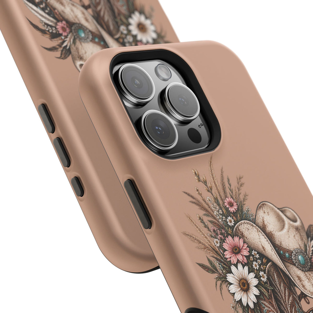 Cowgirl Boots & Hat Phone Case — "Wildflowers & Whiskey" Magnetic Impact-Resistant Case