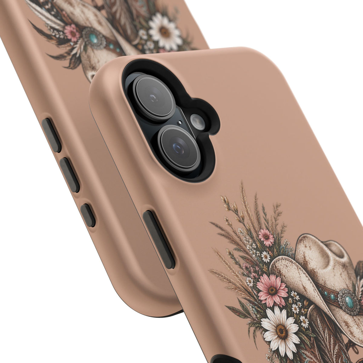 Cowgirl Boots & Hat Phone Case — "Wildflowers & Whiskey" Magnetic Impact-Resistant Case