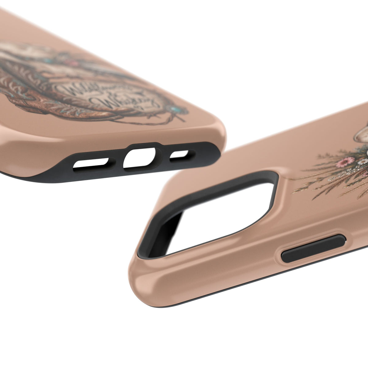 Cowgirl Boots & Hat Phone Case — "Wildflowers & Whiskey" Magnetic Impact-Resistant Case