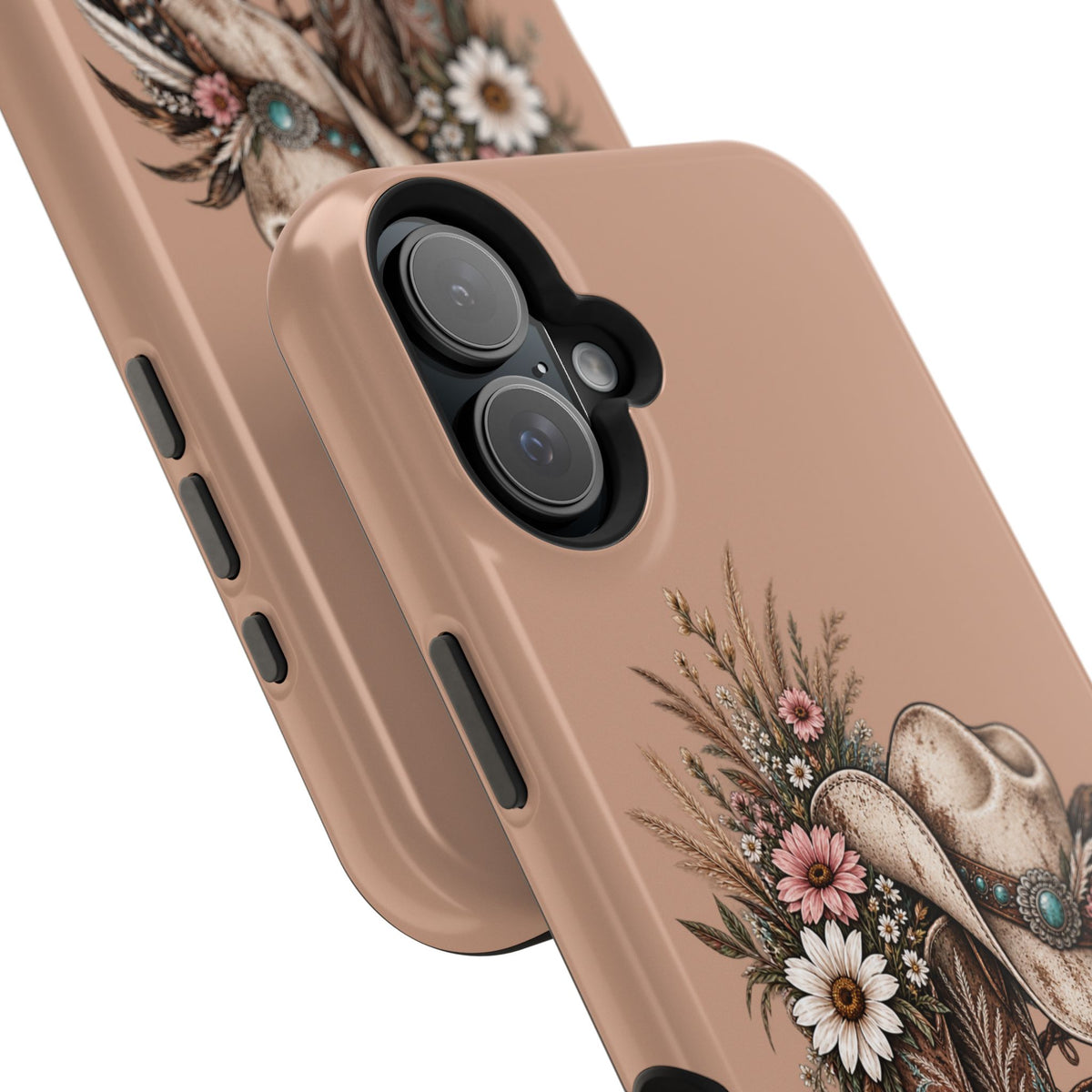 Cowgirl Boots & Hat Phone Case — "Wildflowers & Whiskey" Magnetic Impact-Resistant Case