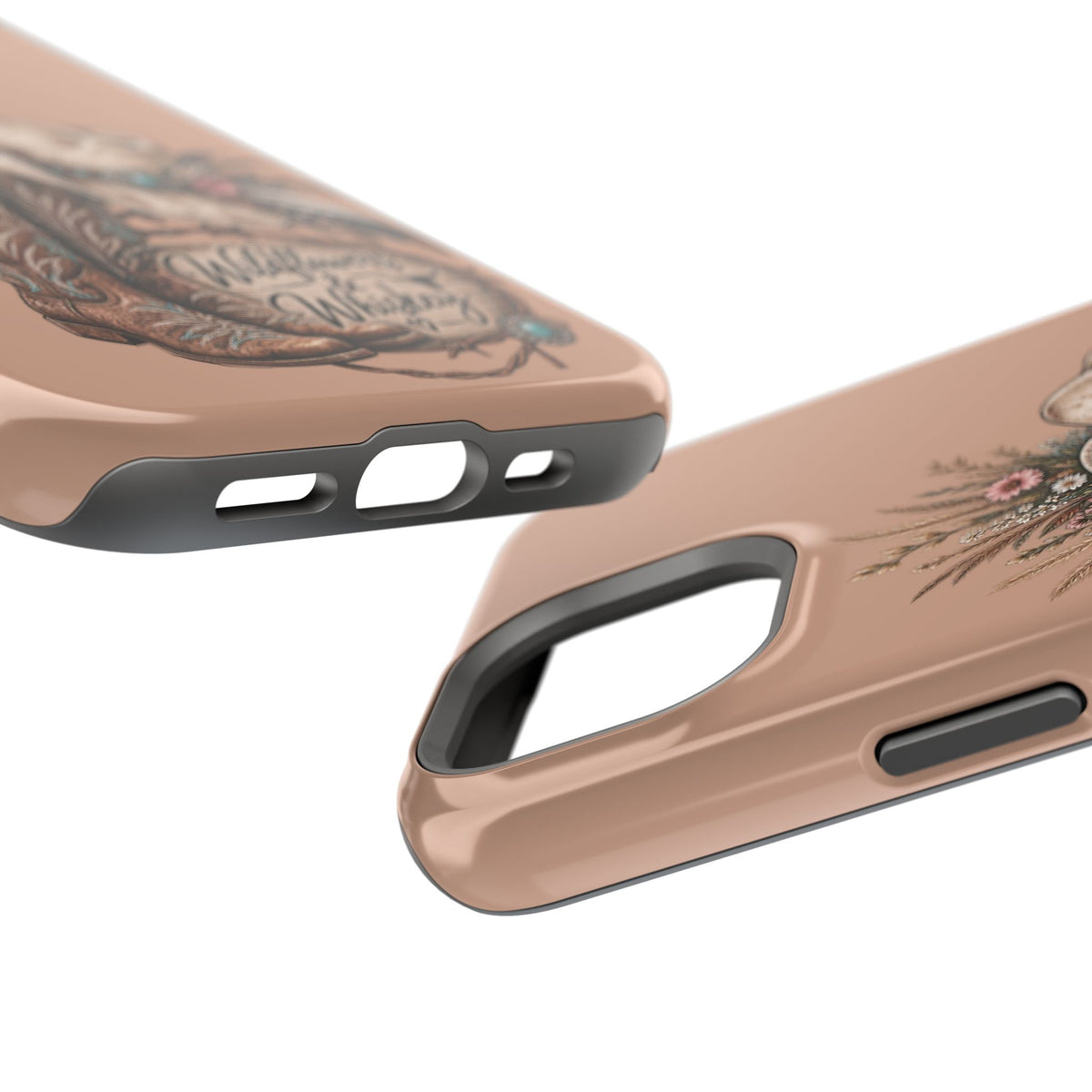 Cowgirl Boots & Hat Phone Case — "Wildflowers & Whiskey" Magnetic Impact-Resistant Case