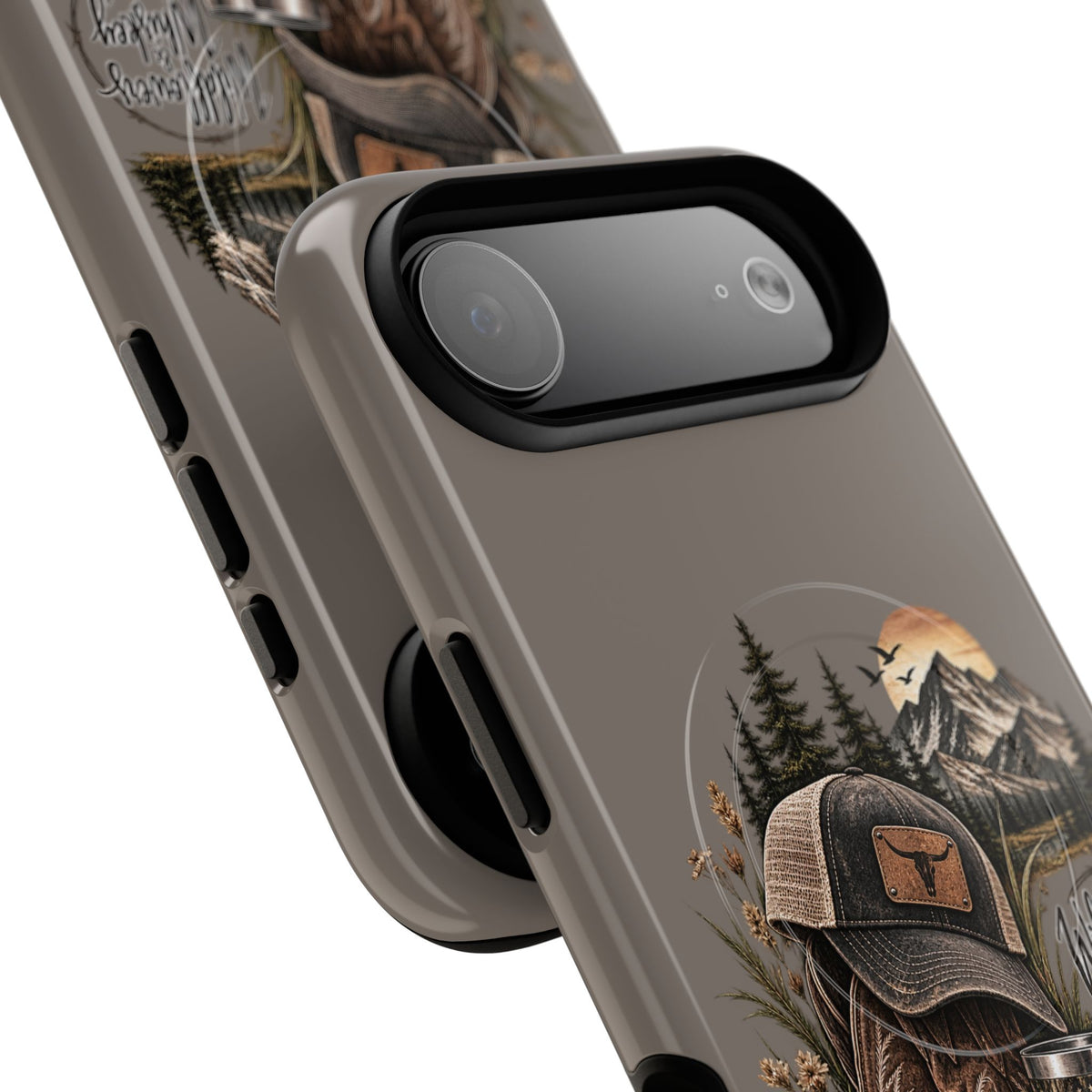 Country Western Phone Case — Boots, Cap & Mountain Graphic Tough Magnetic Case IPhone 18