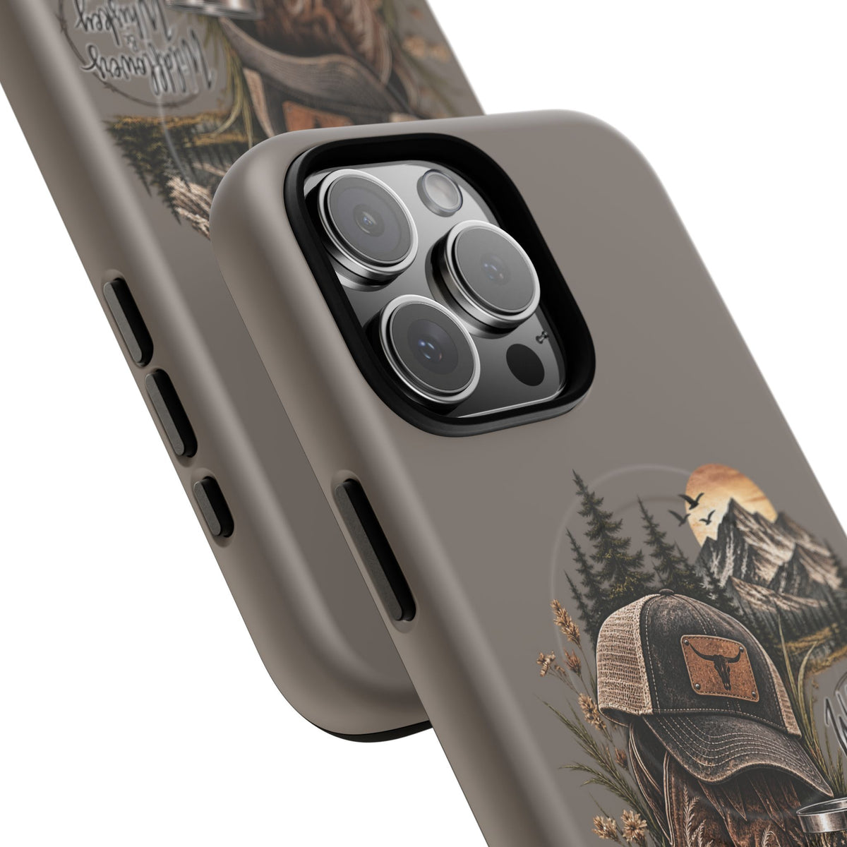 Country Western Phone Case — Boots, Cap & Mountain Graphic Tough Magnetic Case IPhone 18