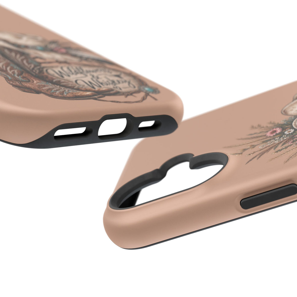 Cowgirl Boots & Hat Phone Case — "Wildflowers & Whiskey" Magnetic Impact-Resistant Case