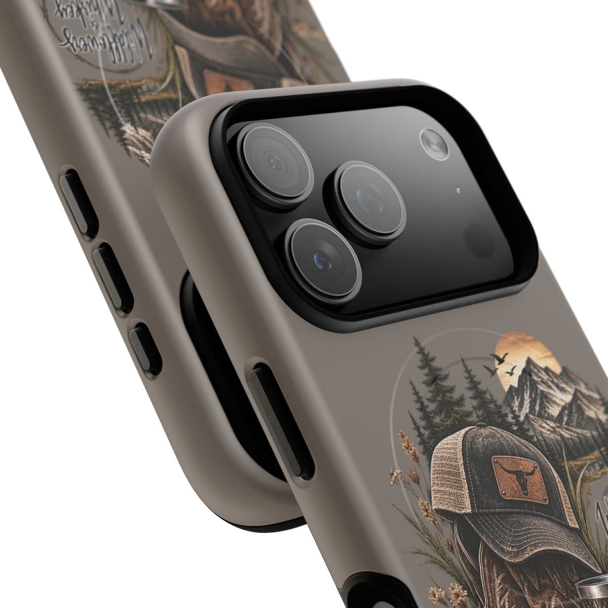 Country Western Phone Case — Boots, Cap & Mountain Graphic Tough Magnetic Case IPhone 18
