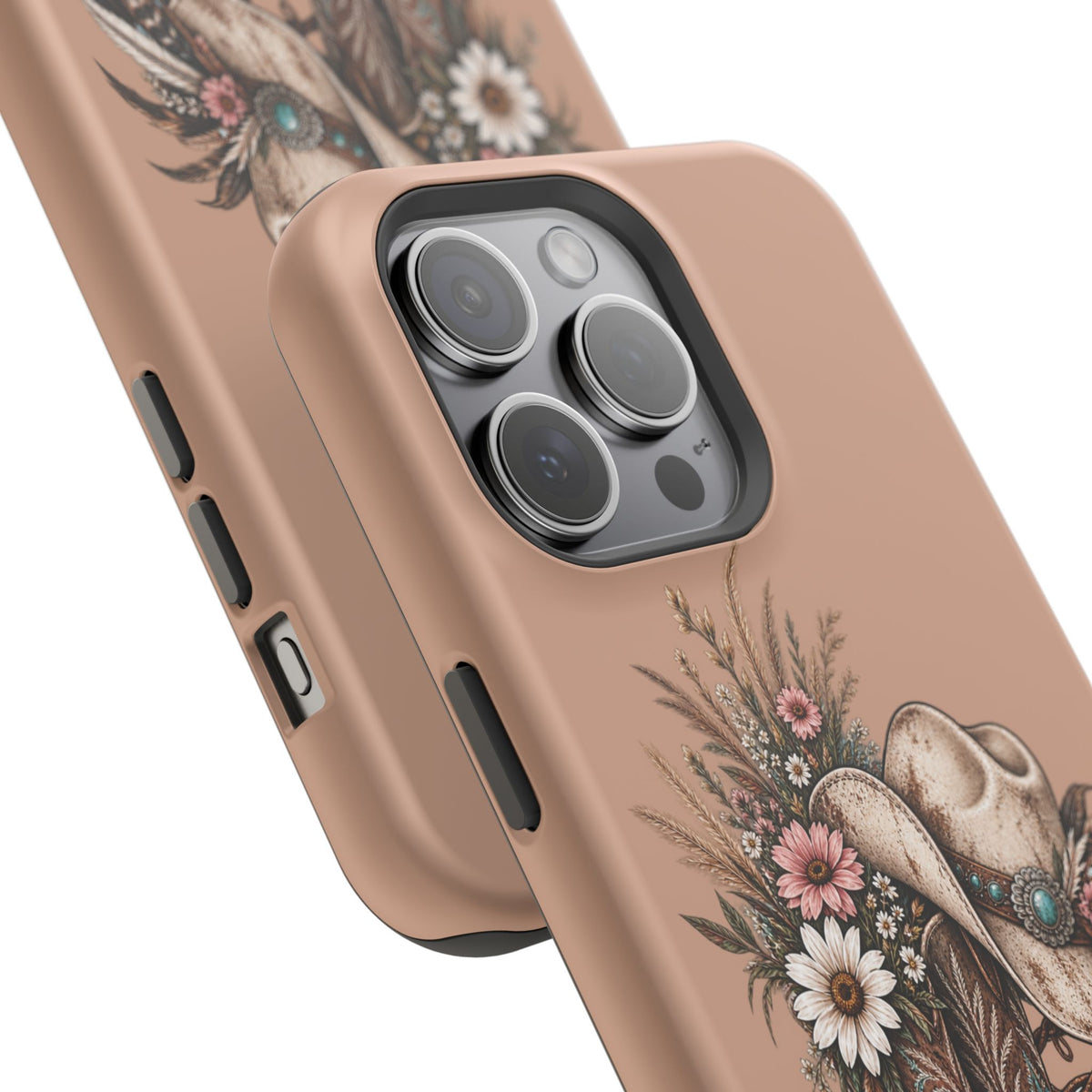 Cowgirl Boots & Hat Phone Case — "Wildflowers & Whiskey" Magnetic Impact-Resistant Case