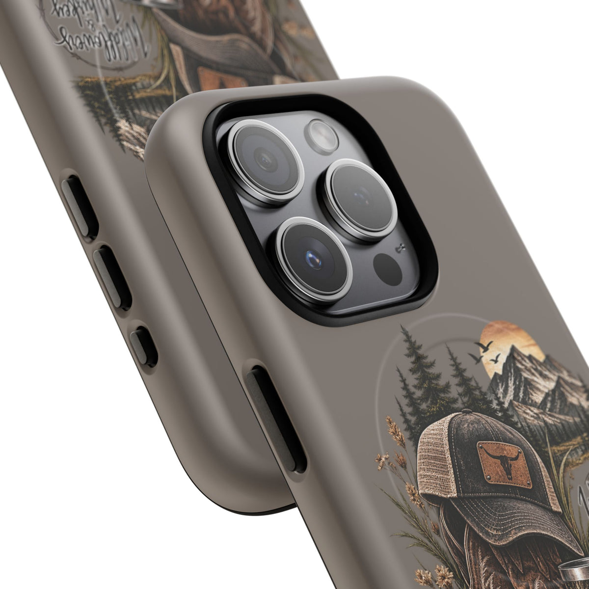 Country Western Phone Case — Boots, Cap & Mountain Graphic Tough Magnetic Case IPhone 18