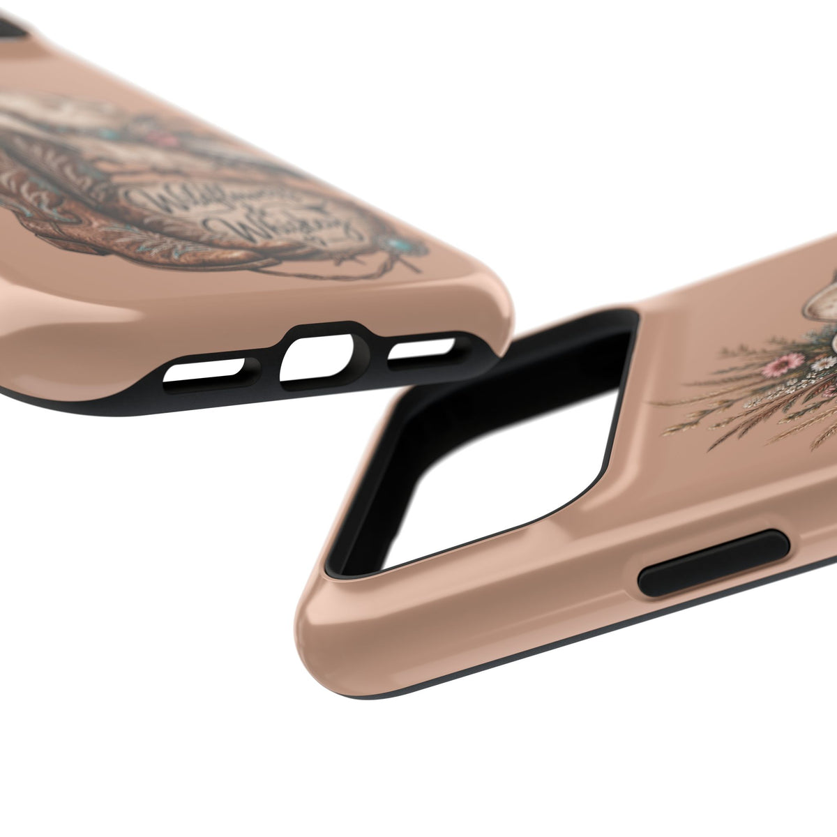 Cowgirl Boots & Hat Phone Case — "Wildflowers & Whiskey" Magnetic Impact-Resistant Case