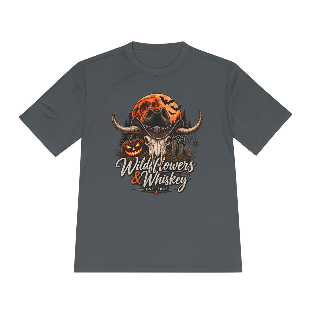 Wildflowers & Whiskey Halloween Skull Tee