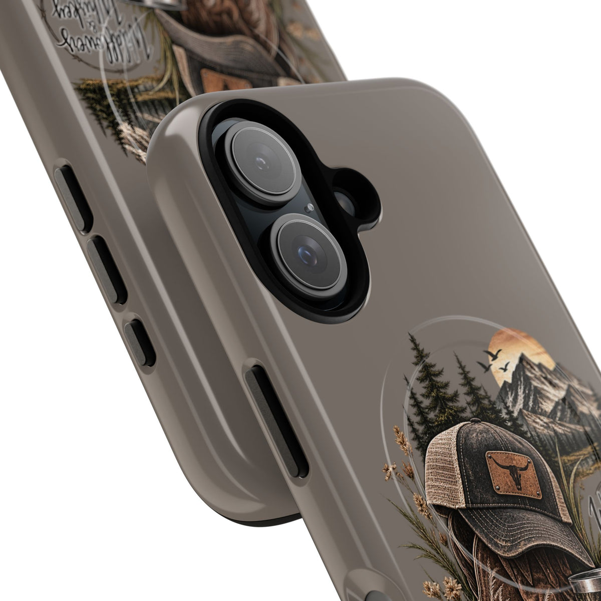 Country Western Phone Case — Boots, Cap & Mountain Graphic Tough Magnetic Case IPhone 18