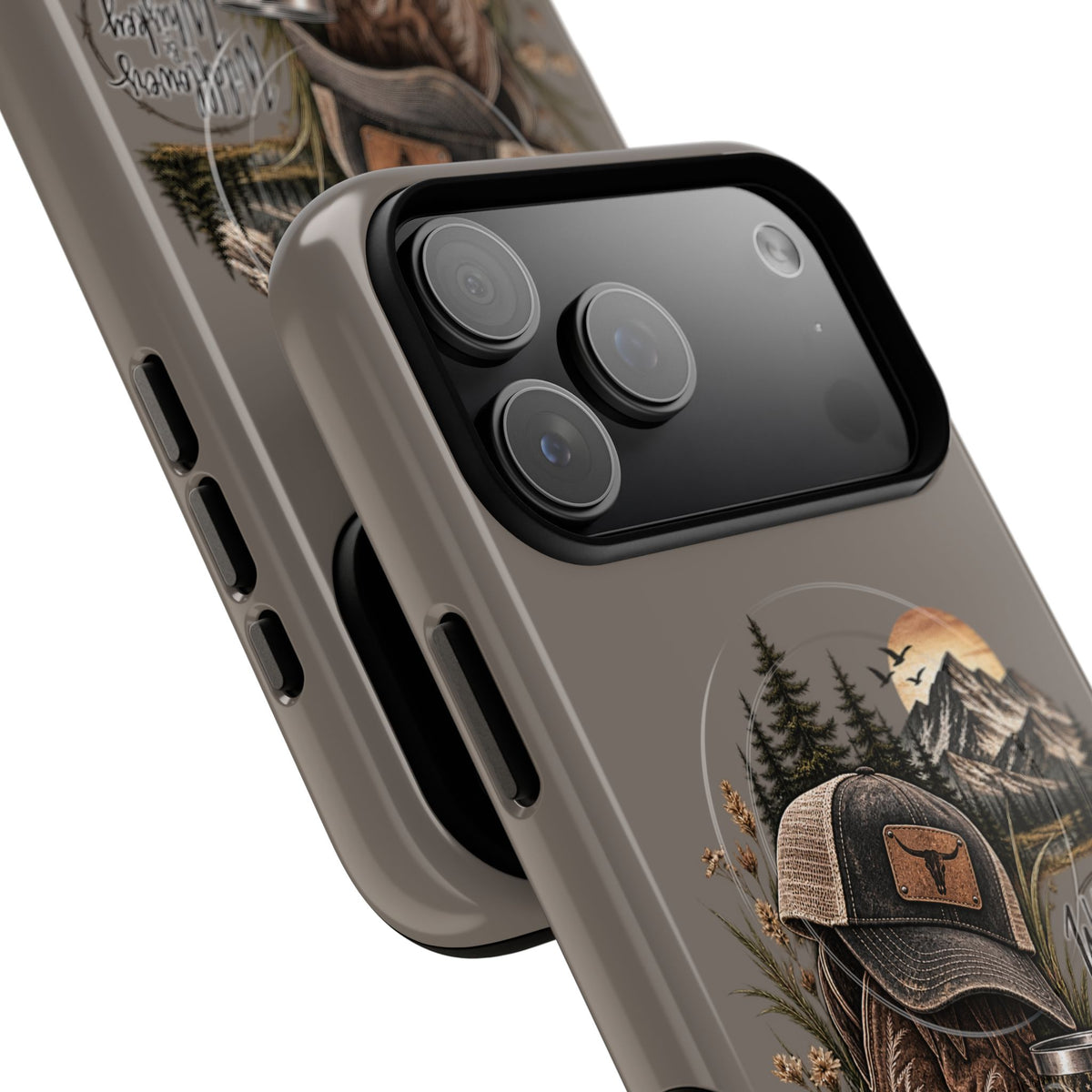 Country Western Phone Case — Boots, Cap & Mountain Graphic Tough Magnetic Case IPhone 18