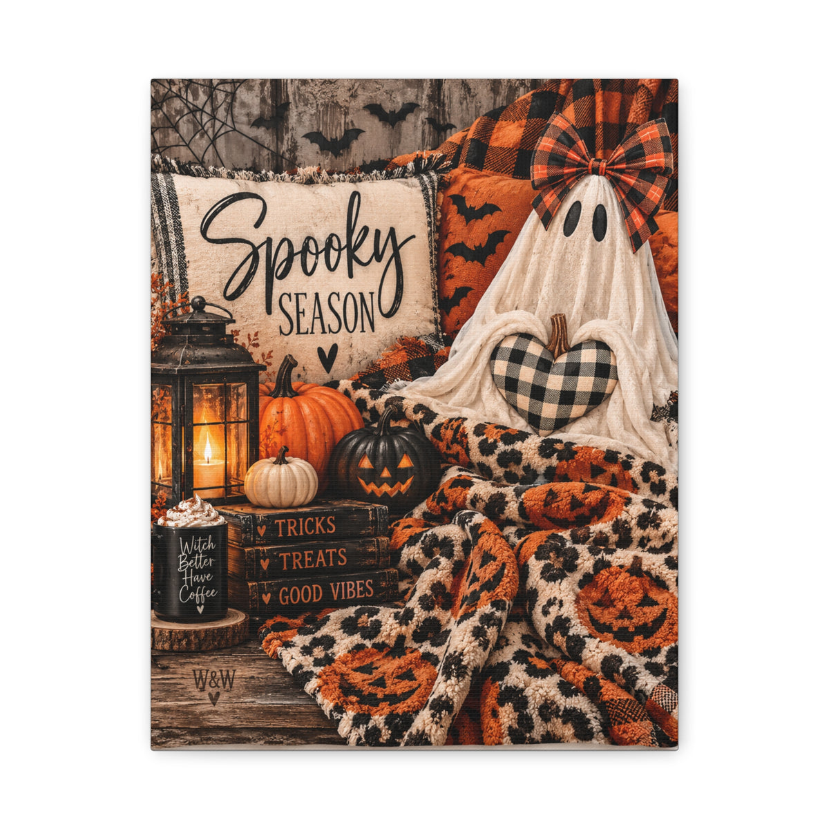 Spooky Season Halloween Canvas Wall Art (Matte Stretched)