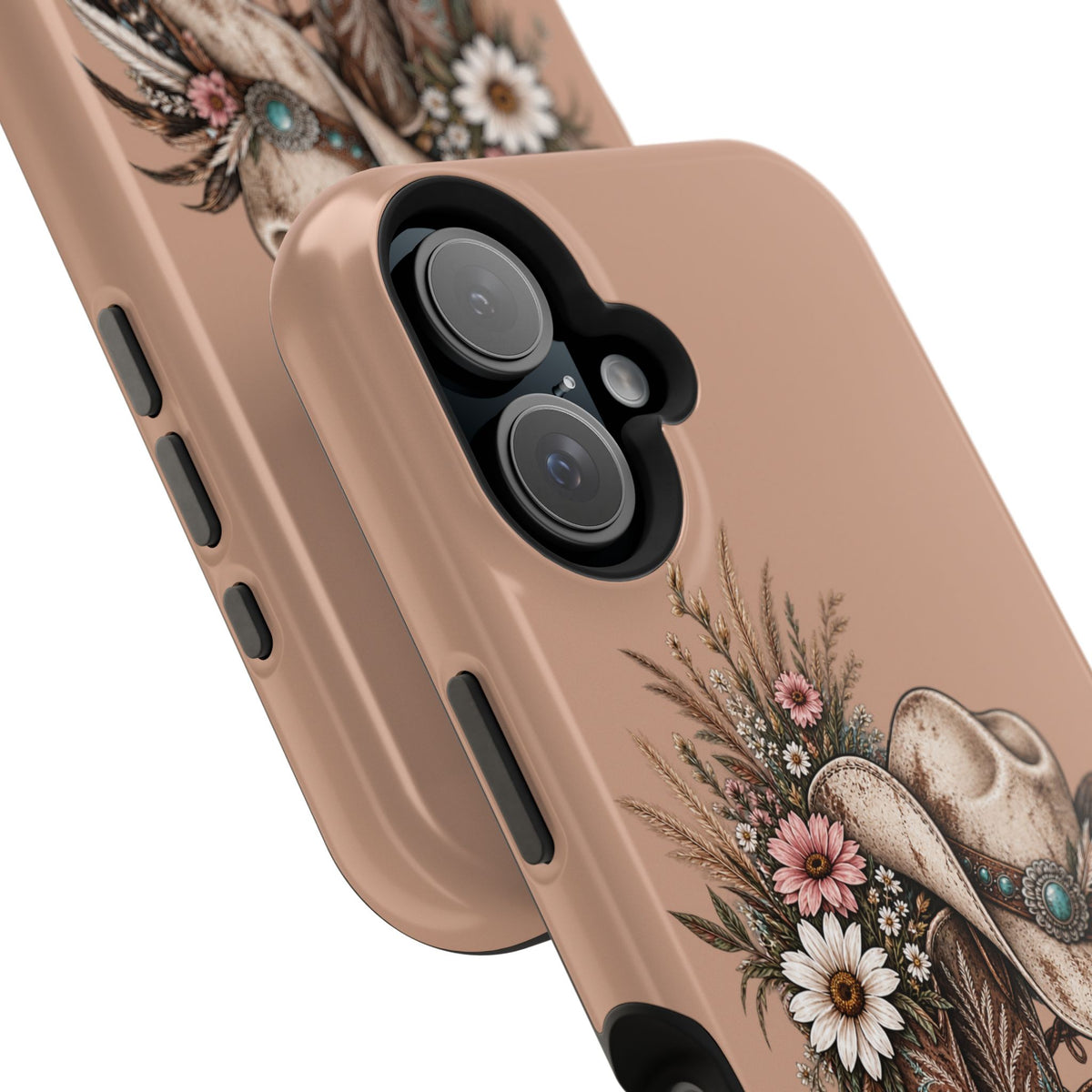 Cowgirl Boots & Hat Phone Case — "Wildflowers & Whiskey" Magnetic Impact-Resistant Case