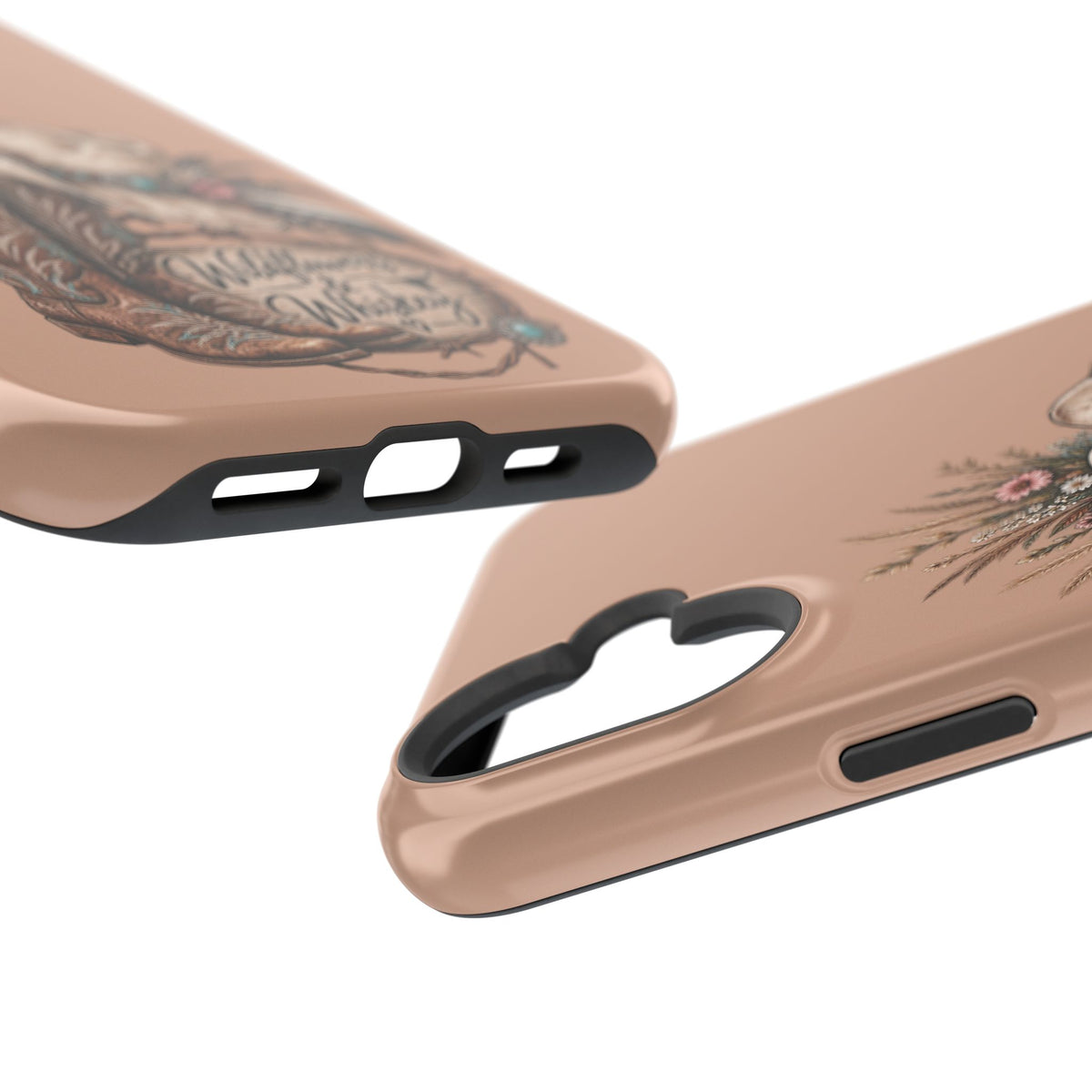 Cowgirl Boots & Hat Phone Case — "Wildflowers & Whiskey" Magnetic Impact-Resistant Case