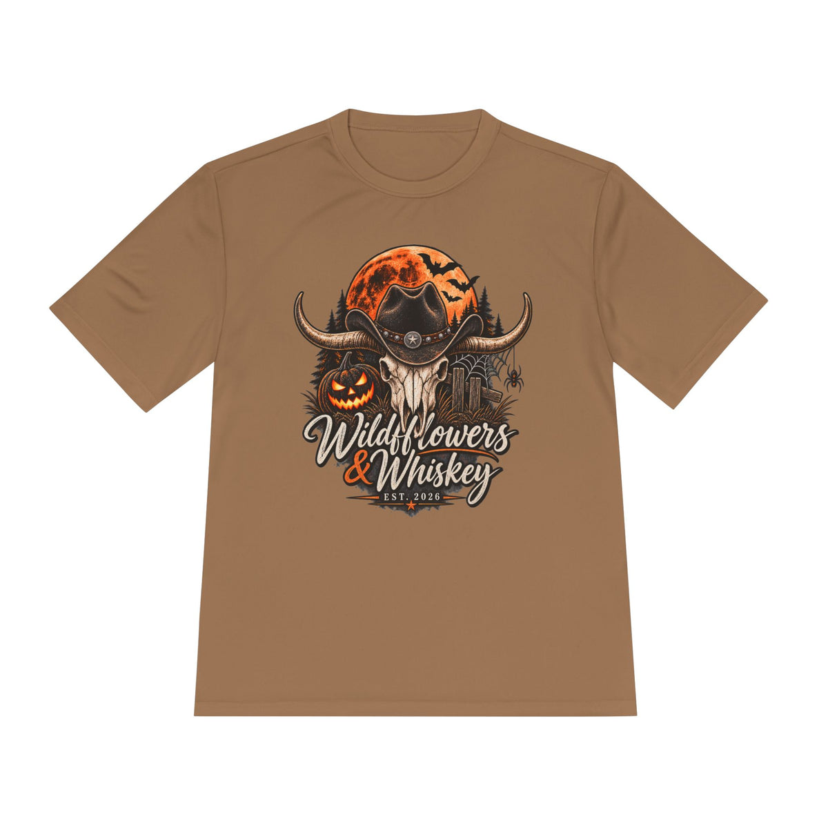 Wildflowers & Whiskey Halloween Skull Tee