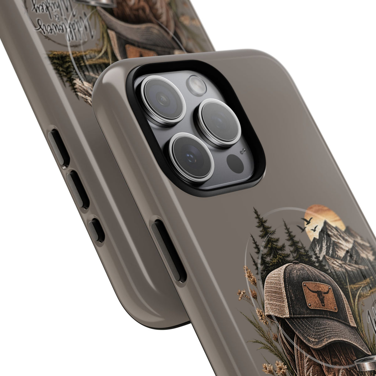 Country Western Phone Case — Boots, Cap & Mountain Graphic Tough Magnetic Case IPhone 18
