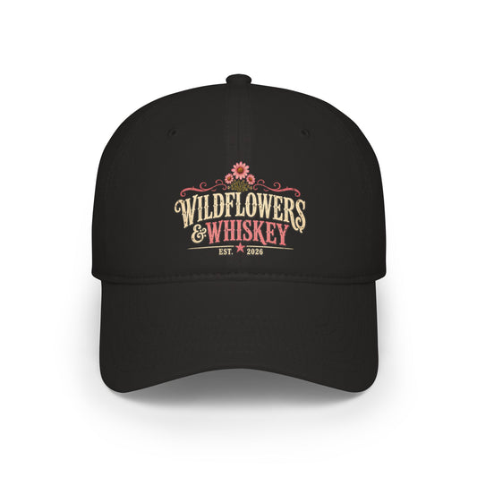 Wildflowers & Whiskey Embroidered Baseball Cap