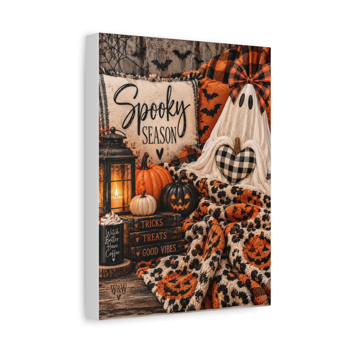 Spooky Season Halloween Canvas Wall Art (Matte Stretched)