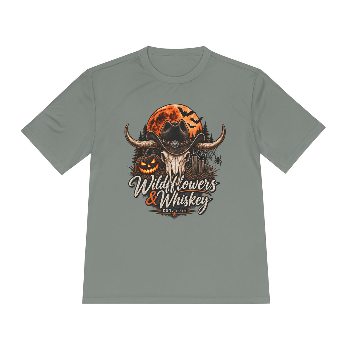 Wildflowers & Whiskey Halloween Skull Tee