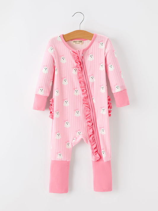 Halloween ghost baby girl pink pajamas