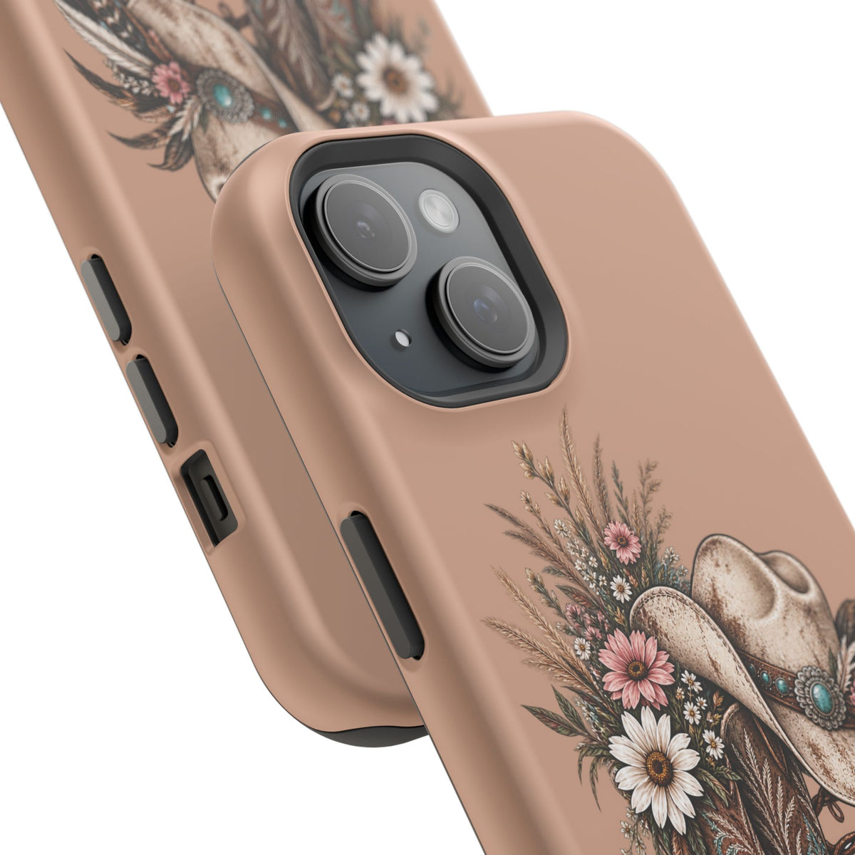 Cowgirl Boots & Hat Phone Case — "Wildflowers & Whiskey" Magnetic Impact-Resistant Case