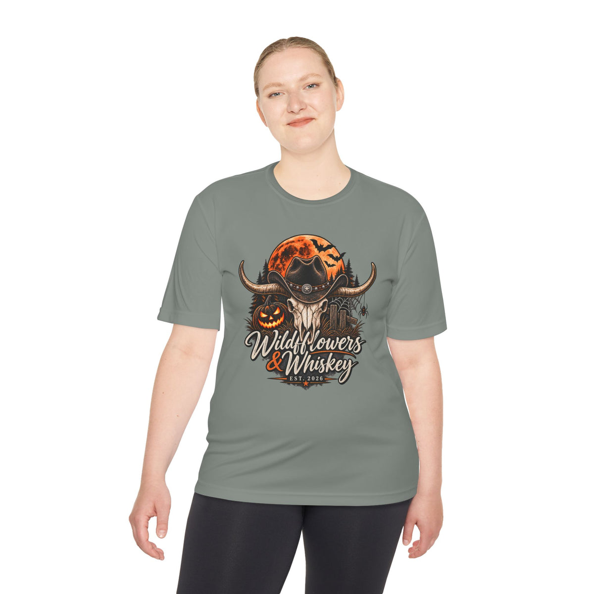 Wildflowers & Whiskey Halloween Skull Tee
