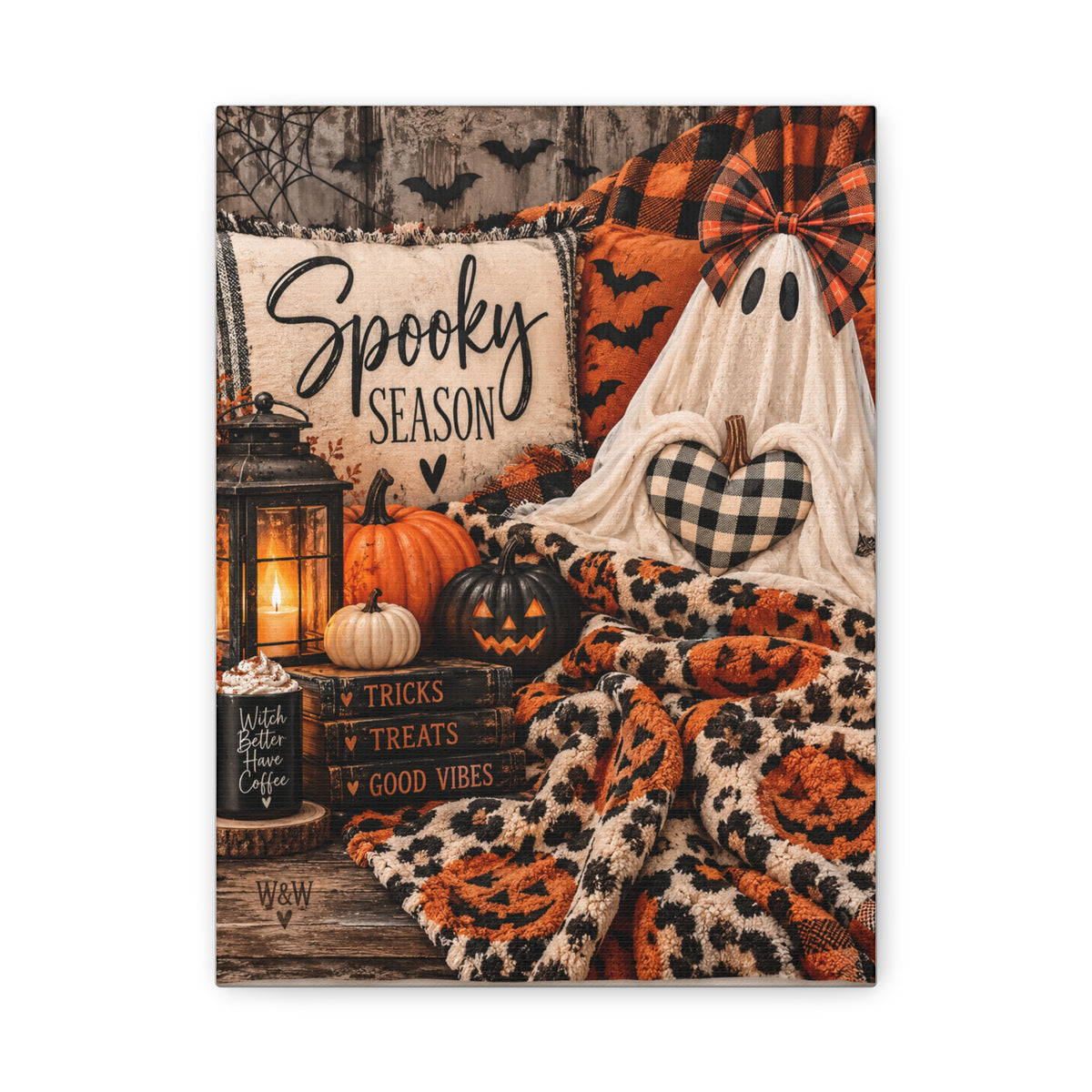 Spooky Season Halloween Canvas Wall Art (Matte Stretched)