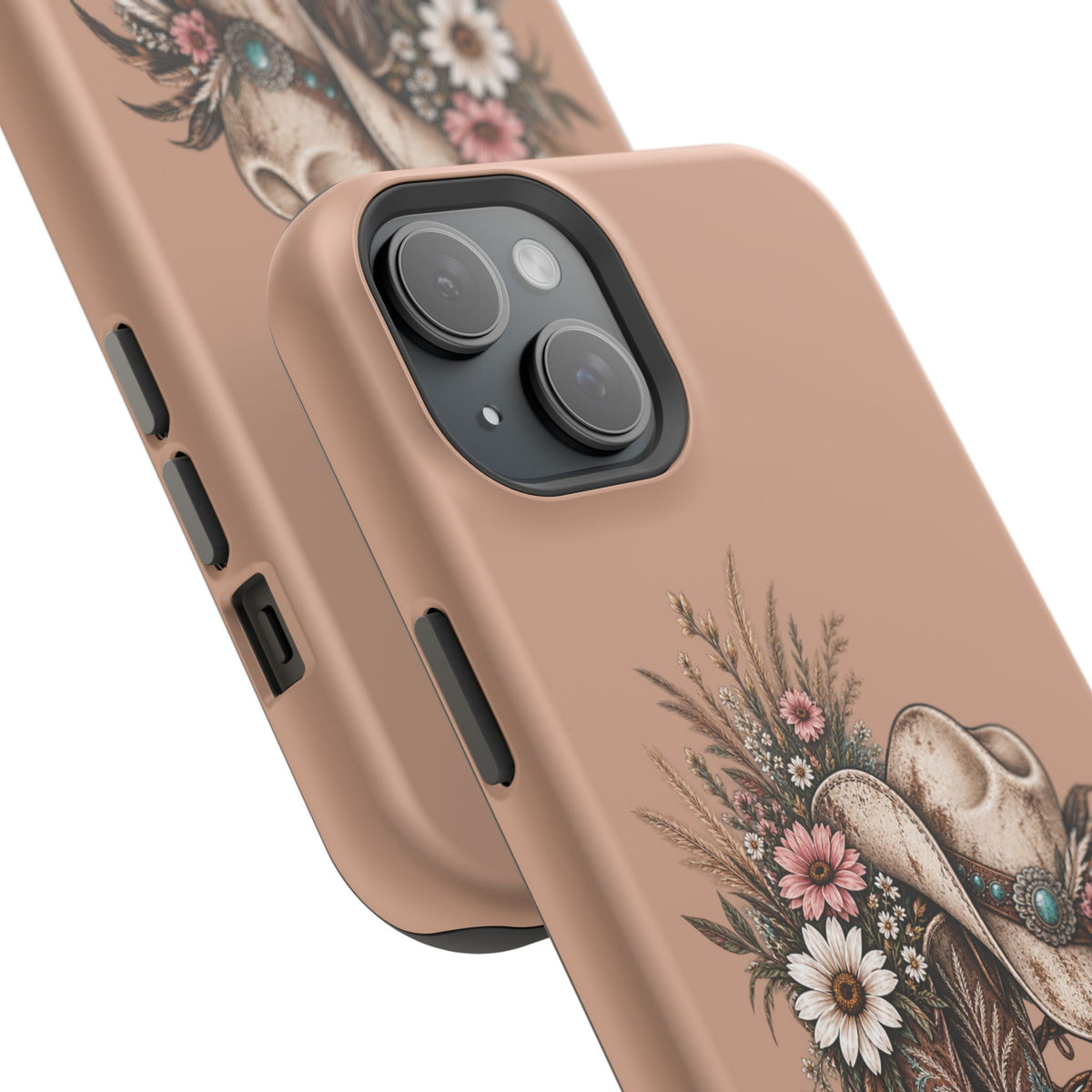 Cowgirl Boots & Hat Phone Case — "Wildflowers & Whiskey" Magnetic Impact-Resistant Case