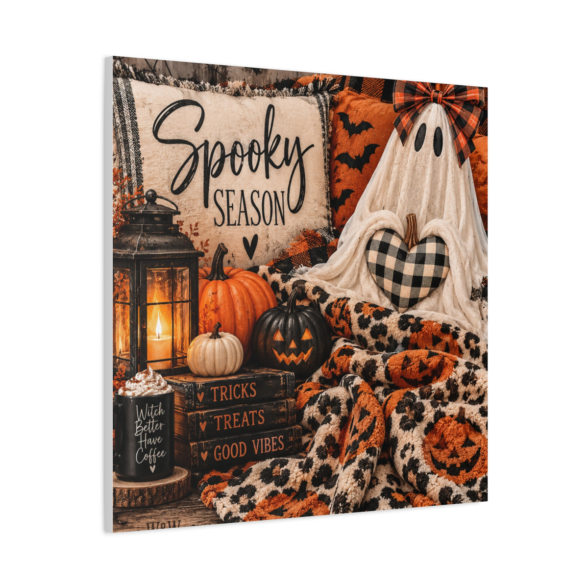 Spooky Season Halloween Canvas Wall Art (Matte Stretched)