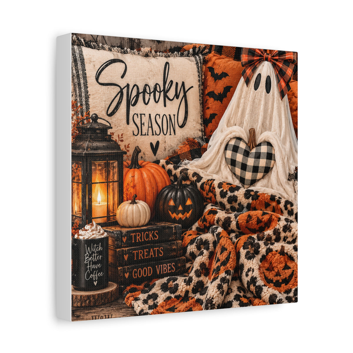 Spooky Season Halloween Canvas Wall Art (Matte Stretched)