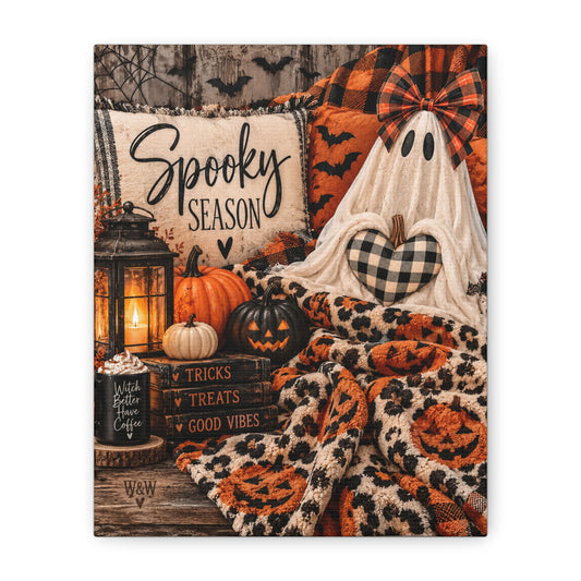 Spooky Season Halloween Canvas Wall Art (Matte Stretched)