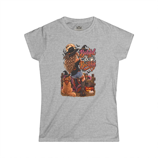 Halloween Bootyful & Bewitchin Tee — Women's Halloween Shirt