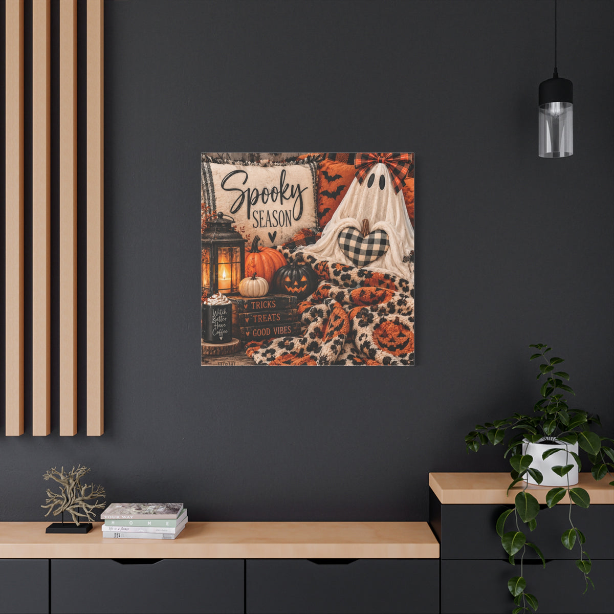 Spooky Season Halloween Canvas Wall Art (Matte Stretched)