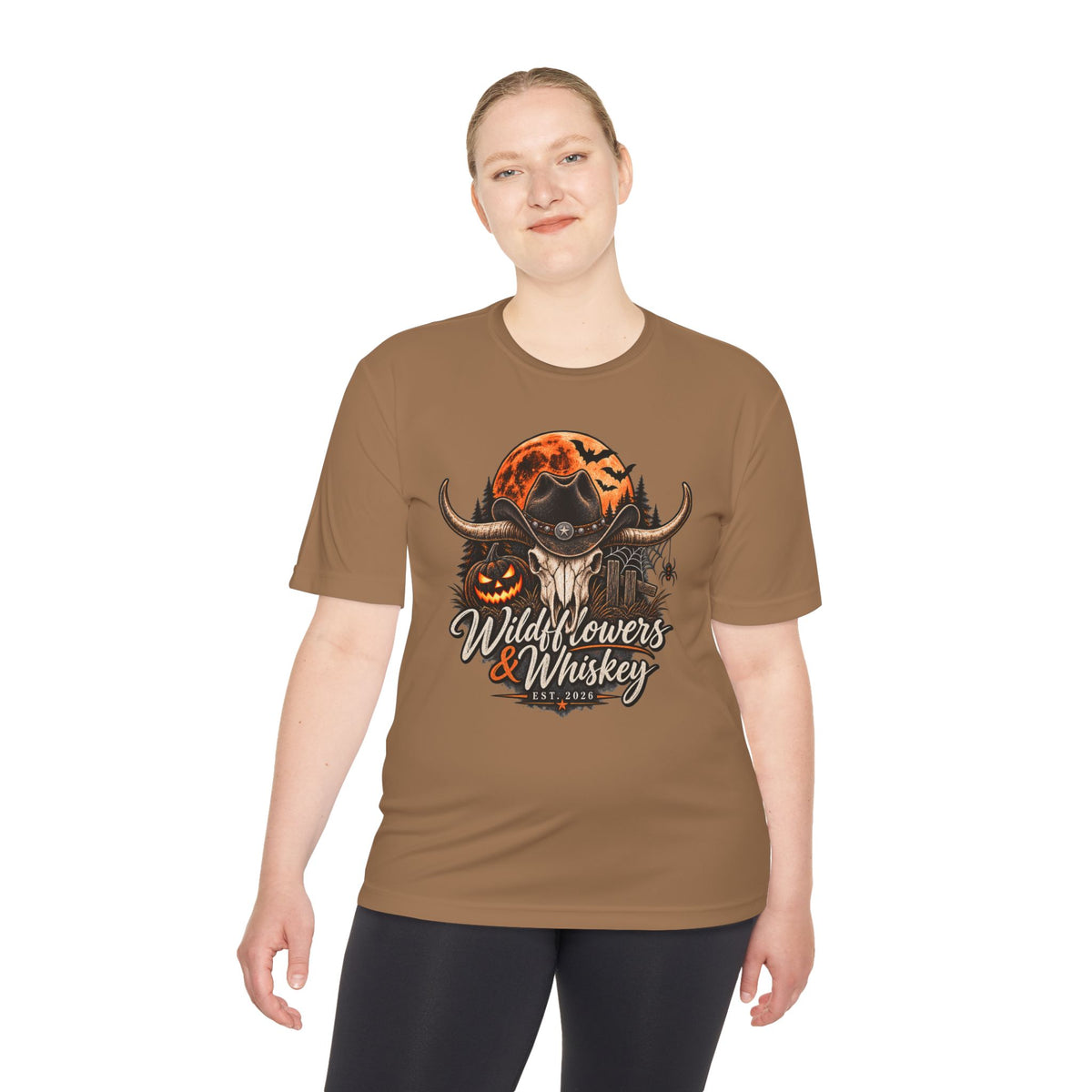 Wildflowers & Whiskey Halloween Skull Tee