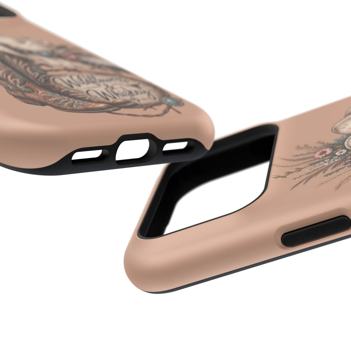 Cowgirl Boots & Hat Phone Case — "Wildflowers & Whiskey" Magnetic Impact-Resistant Case