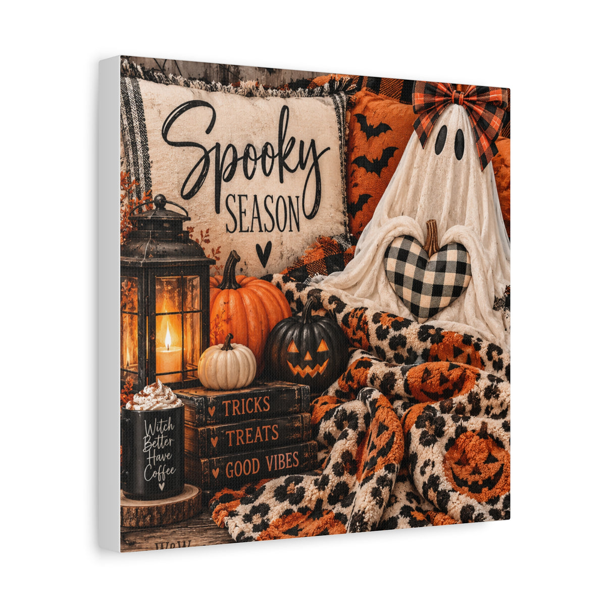 Spooky Season Halloween Canvas Wall Art (Matte Stretched)