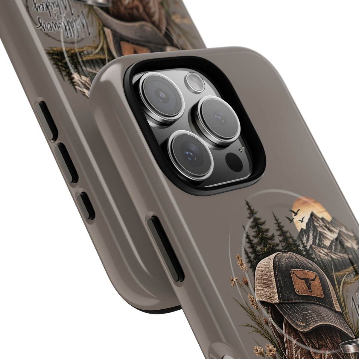 Country Western Phone Case — Boots, Cap & Mountain Graphic Tough Magnetic Case IPhone 18