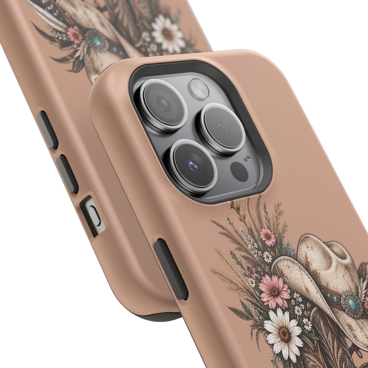 Cowgirl Boots & Hat Phone Case — "Wildflowers & Whiskey" Magnetic Impact-Resistant Case