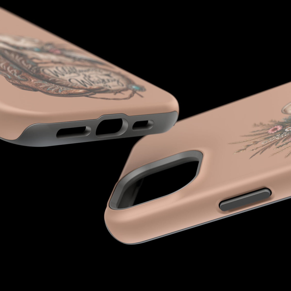 Cowgirl Boots & Hat Phone Case — "Wildflowers & Whiskey" Magnetic Impact-Resistant Case